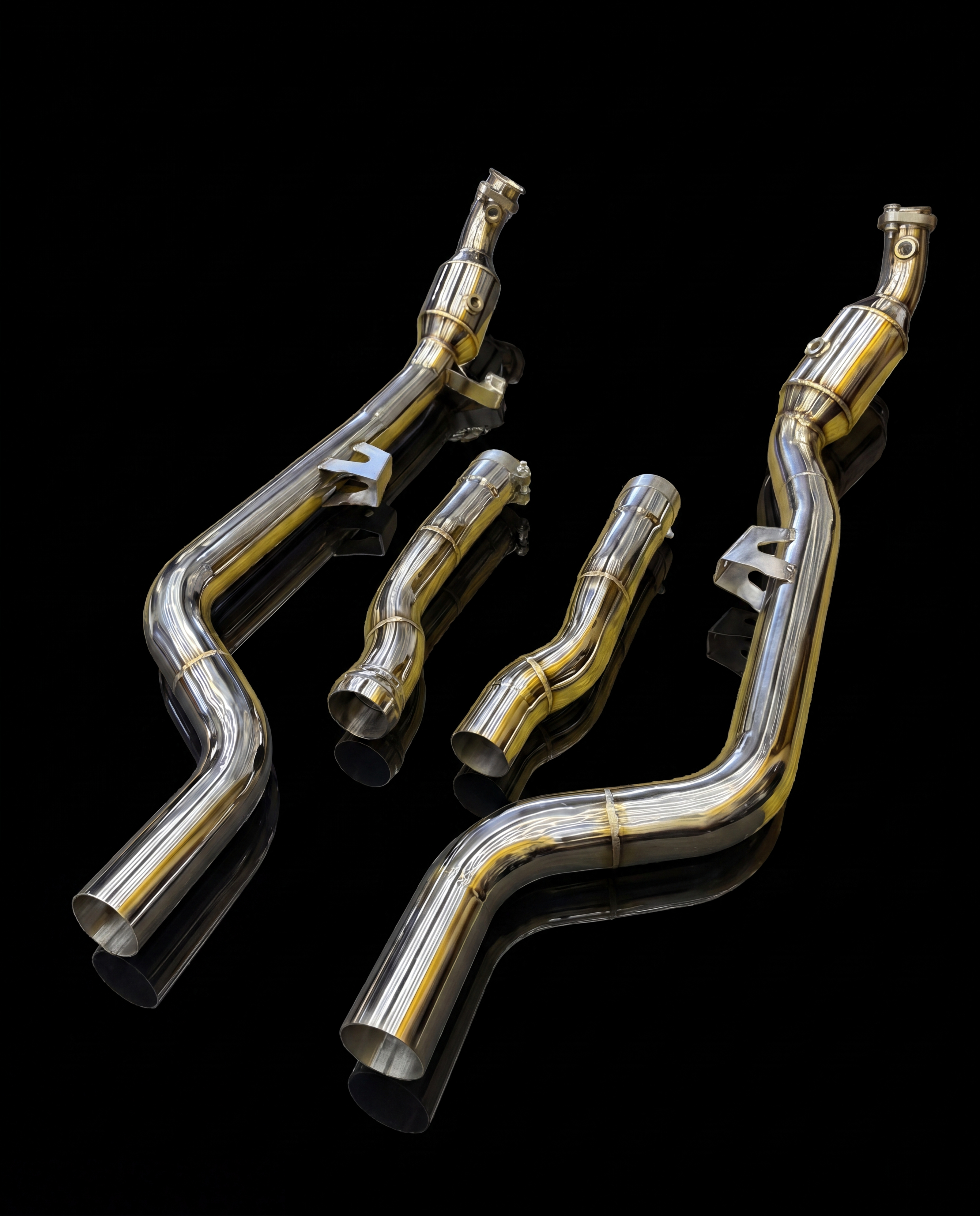 Promod Works Mercedes CLS63 AMG W218 Sports Cat Downpipe System – 200 Cell High-Flow Cats | Polished Stainless Steel